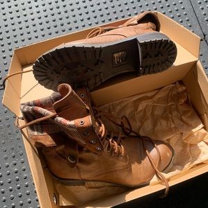 Plaid Stylish Combat Boots